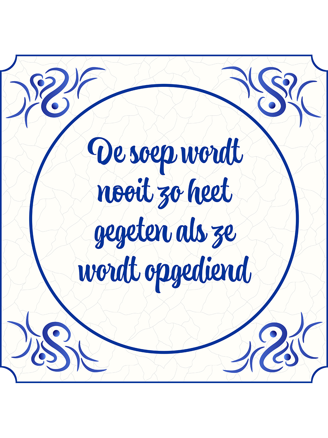Traditional delft blue tile with room for text, image or photo